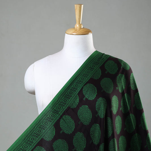 Green - Bagh Block Printed Modal Silk Fabric