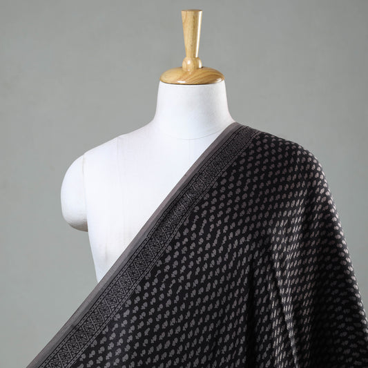 Black - Bagh Block Printed Modal Silk Fabric