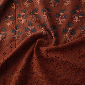 Natural Dyed Hand Block Print Ajrakh Cotton Hakoba Fabric 54