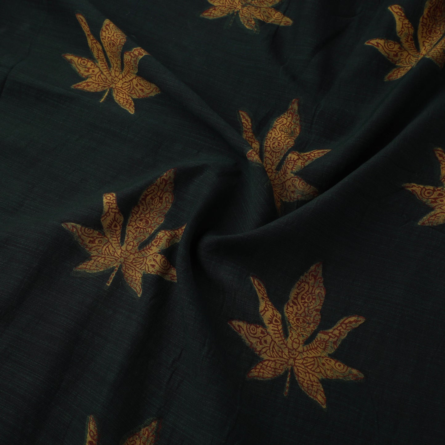 Akola Hand Block Printed Handloom Chanderi Slub Fabric 12