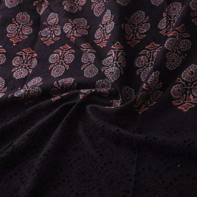 Natural Dyed Hand Block Print Ajrakh Cotton Hakoba Fabric 55