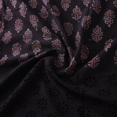 Natural Dyed Hand Block Print Ajrakh Cotton Hakoba Fabric 56