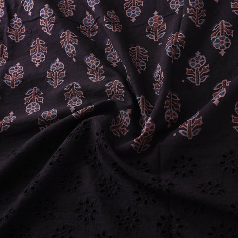Natural Dyed Hand Block Print Ajrakh Cotton Hakoba Fabric 56