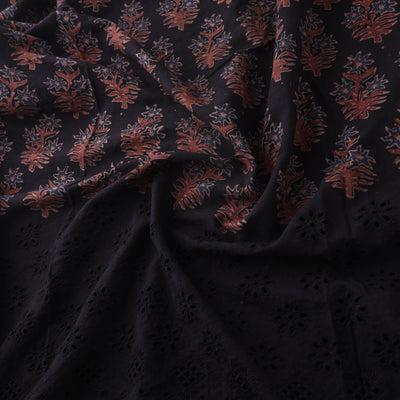 Natural Dyed Hand Block Print Ajrakh Cotton Hakoba Fabric 57