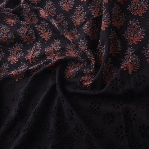 Natural Dyed Hand Block Print Ajrakh Cotton Hakoba Fabric 57