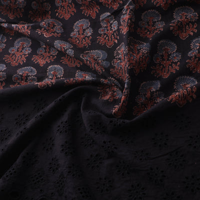Natural Dyed Hand Block Print Ajrakh Cotton Hakoba Fabric 58