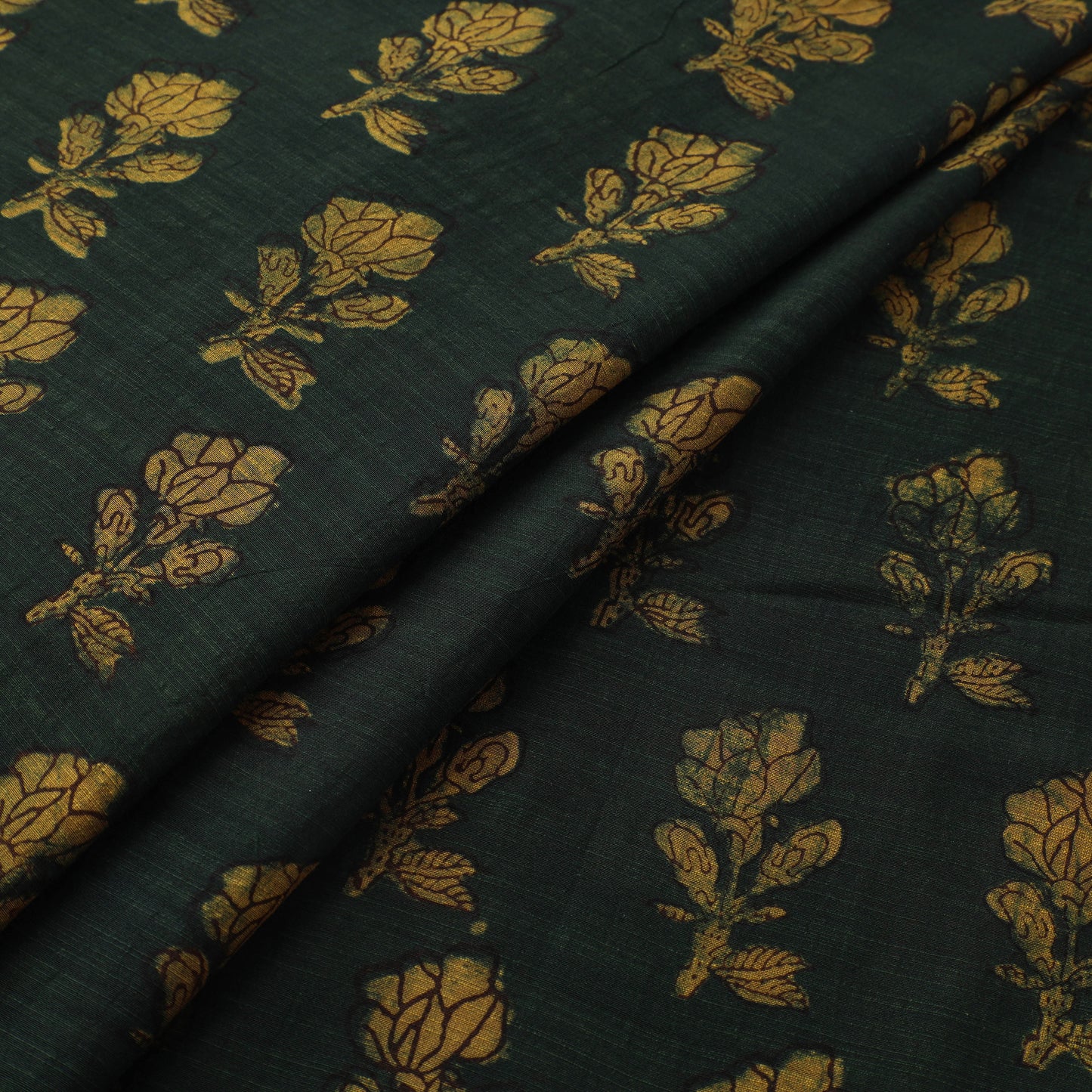 Akola Hand Block Printed Handloom Chanderi Slub Fabric 17
