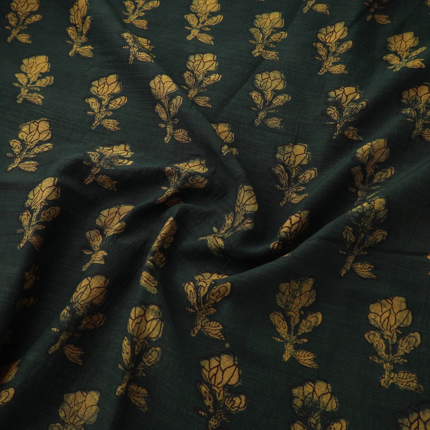 Akola Hand Block Printed Handloom Chanderi Slub Fabric 17