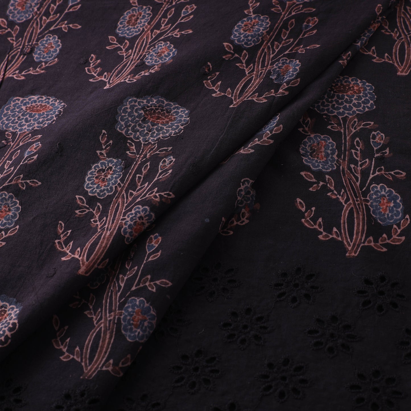 Natural Dyed Hand Block Print Ajrakh Cotton Hakoba Fabric 60