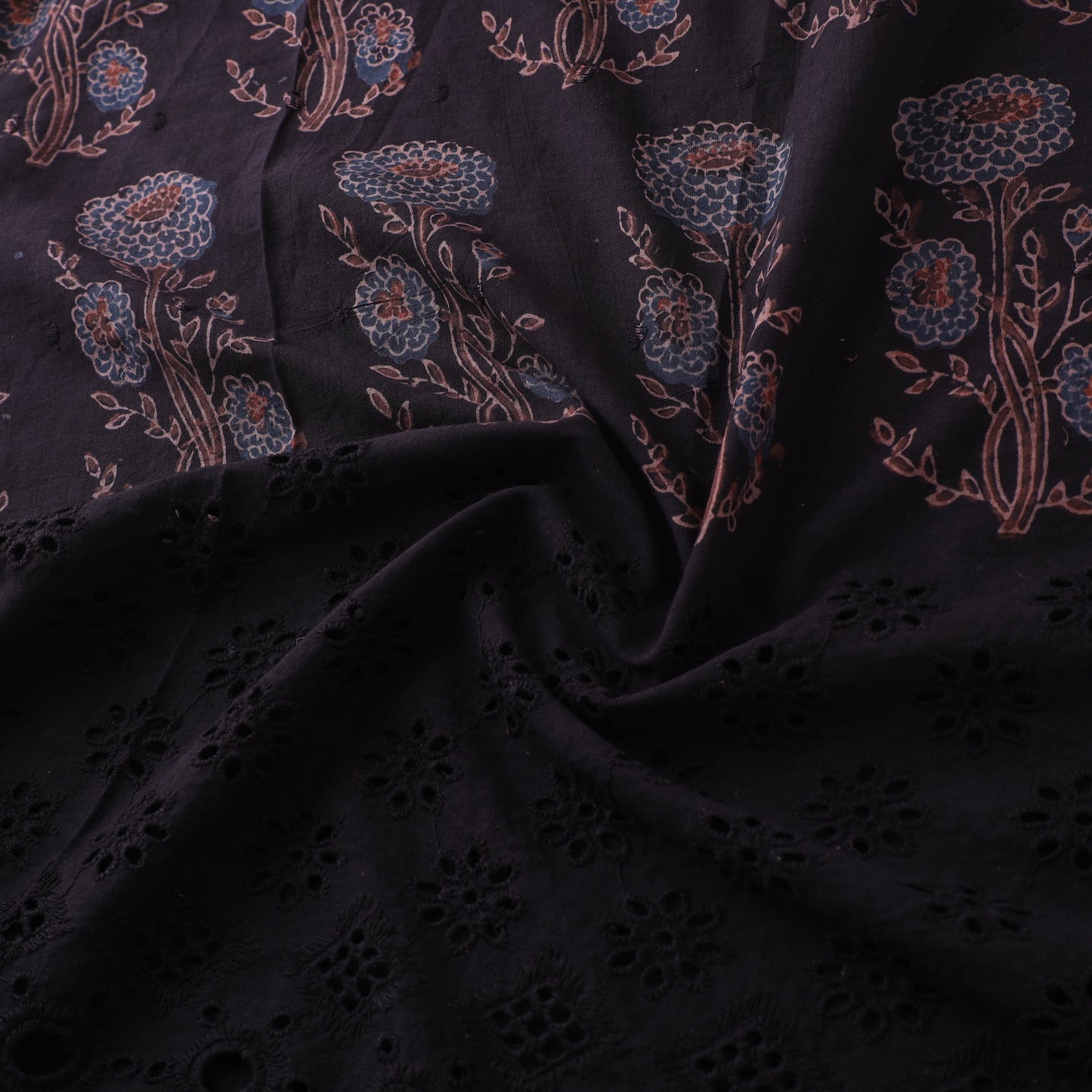 Natural Dyed Hand Block Print Ajrakh Cotton Hakoba Fabric 60