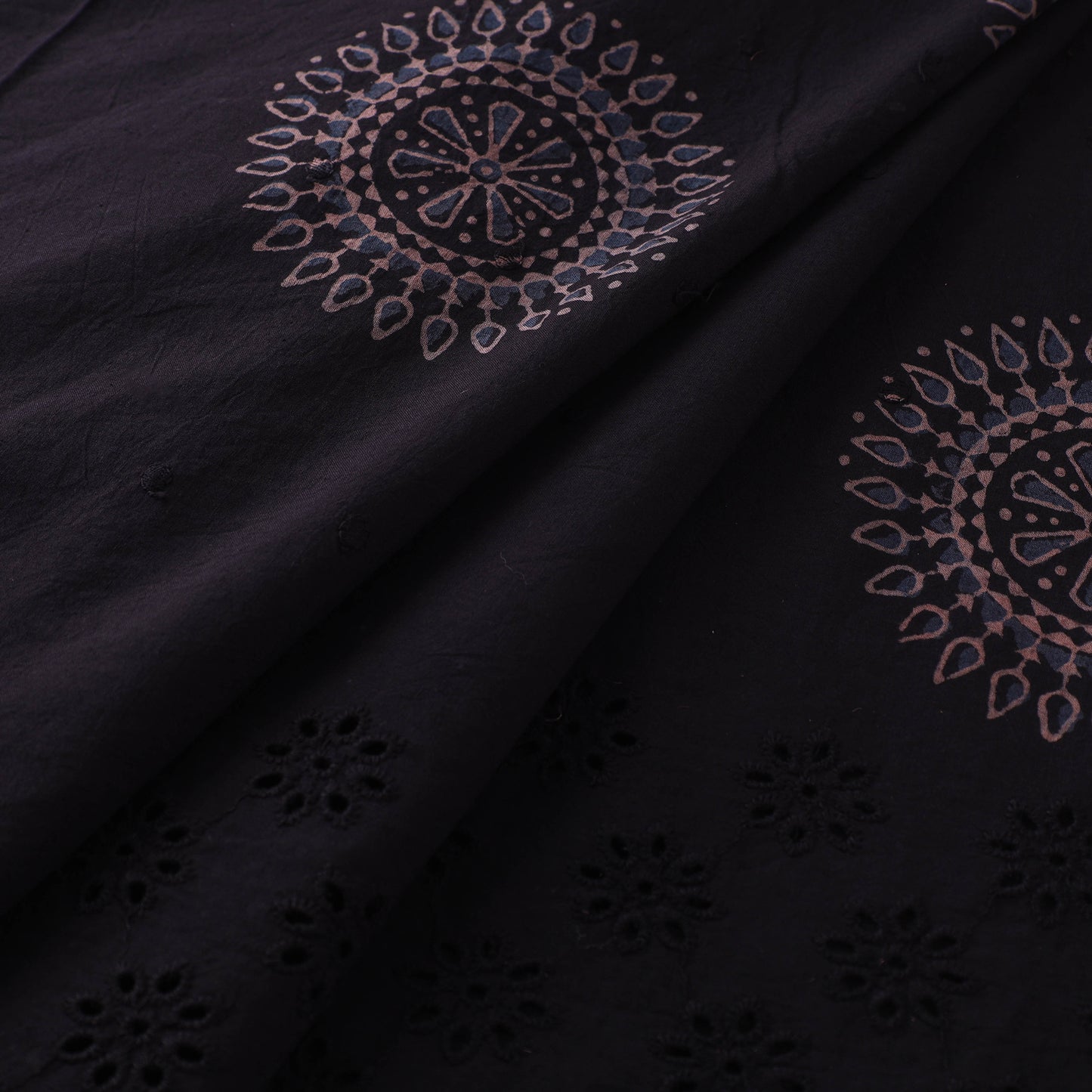 Natural Dyed Hand Block Print Ajrakh Cotton Hakoba Fabric 61