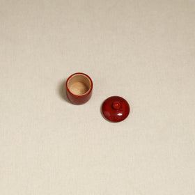 Red - Channapatna Handcrafted Wooden Kumkum Box 03