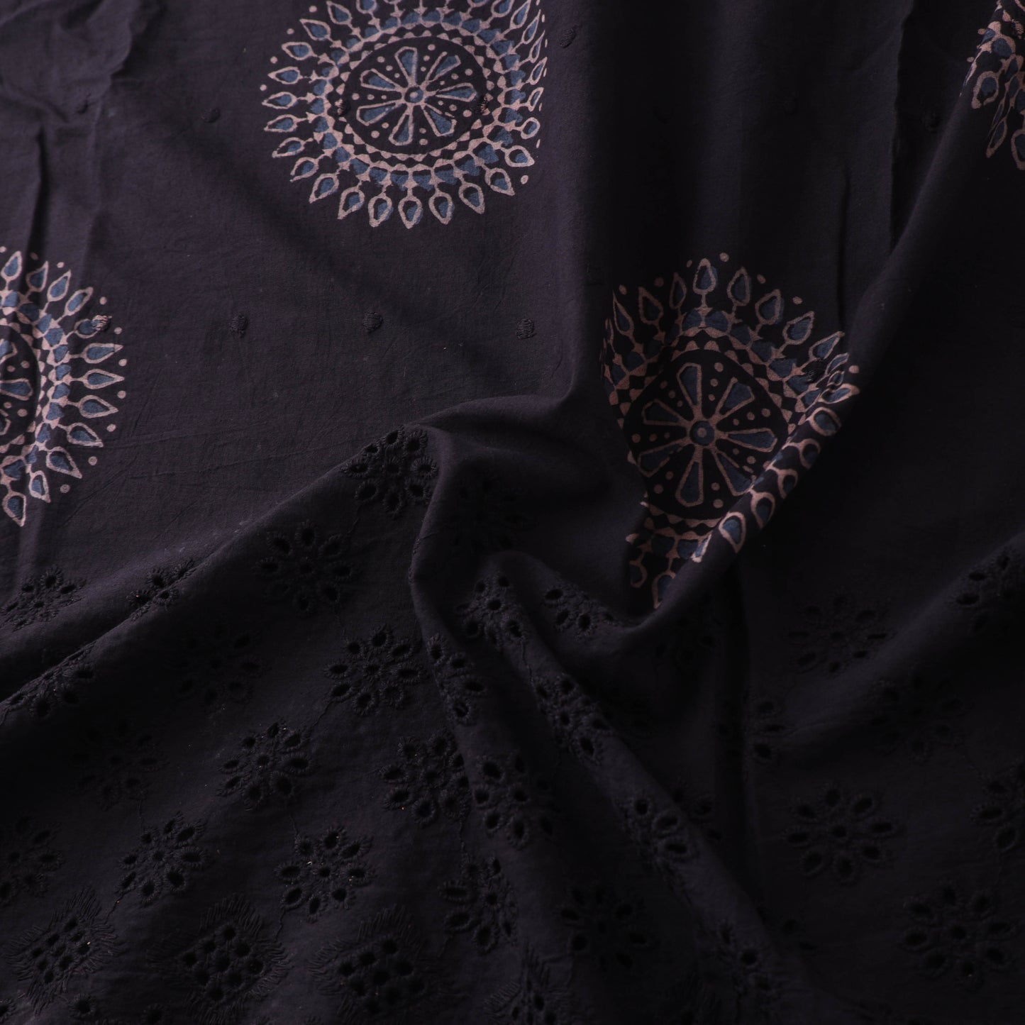 Natural Dyed Hand Block Print Ajrakh Cotton Hakoba Fabric 61