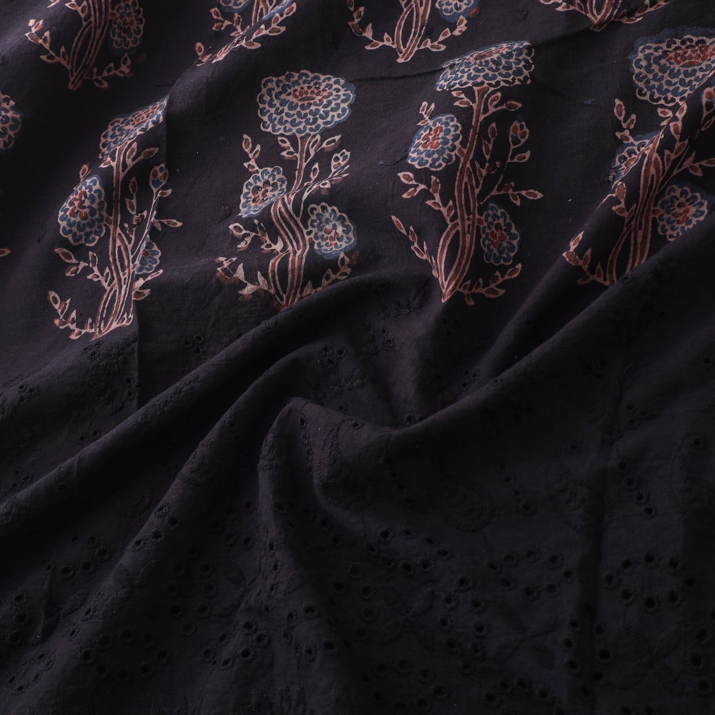 Natural Dyed Hand Block Print Ajrakh Cotton Hakoba Fabric 62