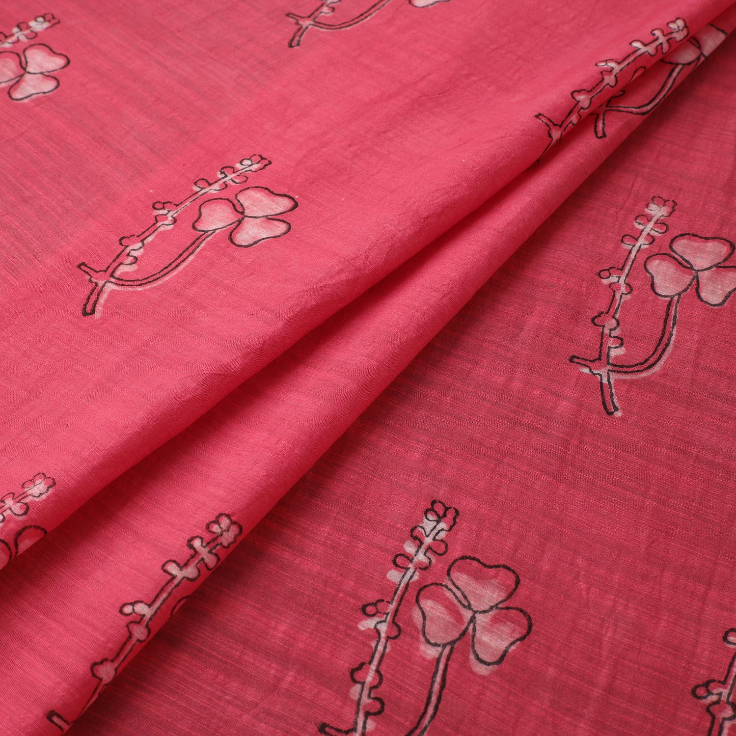 Akola Hand Block Printed Handloom Chanderi Slub Fabric 23