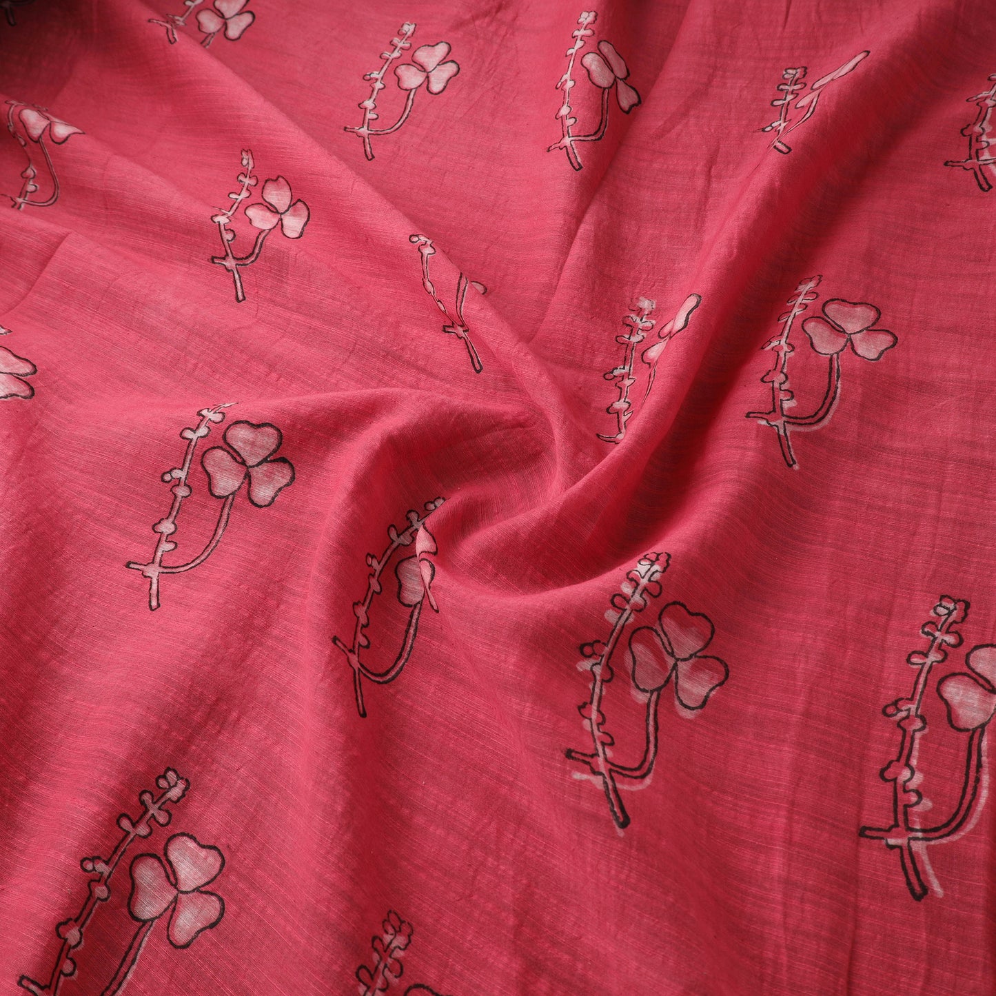 Akola Hand Block Printed Handloom Chanderi Slub Fabric 23