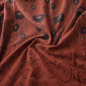 Natural Dyed Hand Block Print Ajrakh Cotton Hakoba Fabric 64