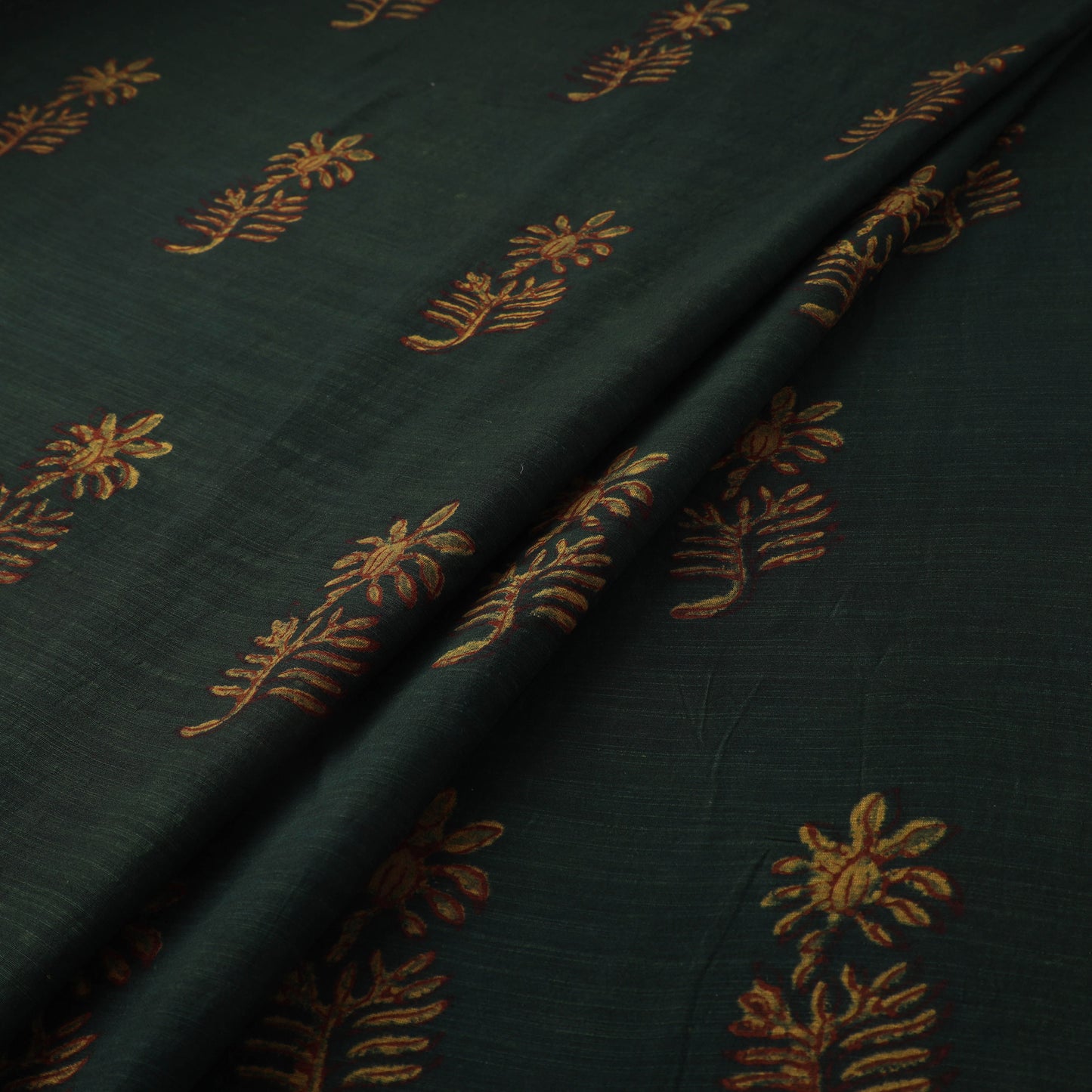 Akola Hand Block Printed Handloom Chanderi Slub Fabric 25