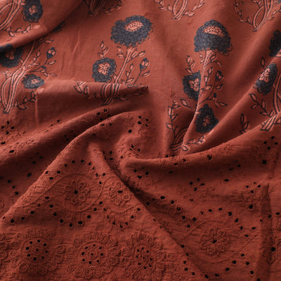Natural Dyed Hand Block Print Ajrakh Cotton Hakoba Fabric 65