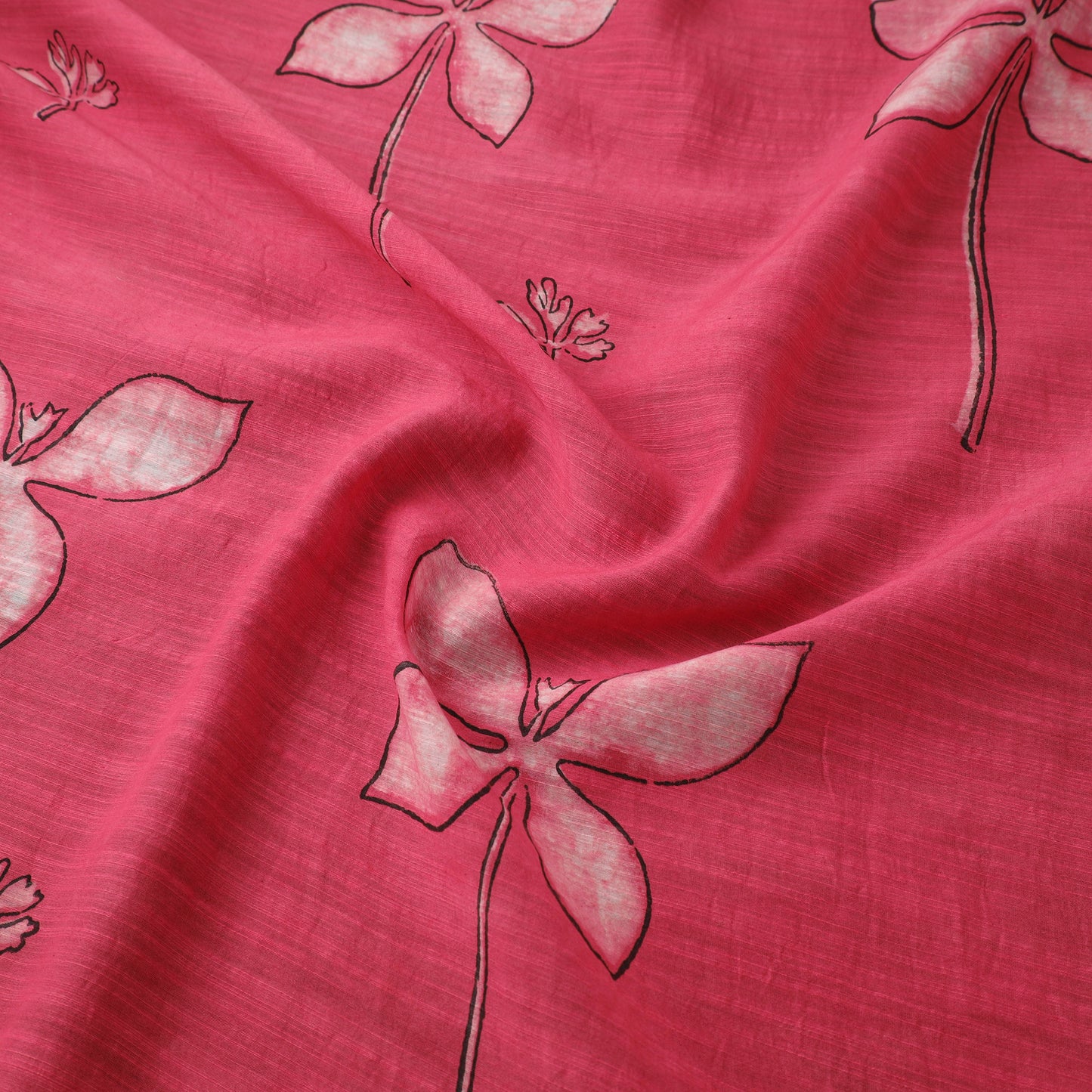 Akola Hand Block Printed Handloom Chanderi Slub Fabric 26