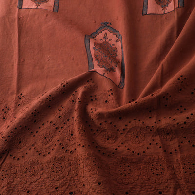 Natural Dyed Hand Block Print Ajrakh Cotton Hakoba Fabric 66