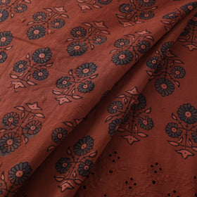 Natural Dyed Hand Block Print Ajrakh Cotton Hakoba Fabric 67