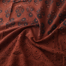 Natural Dyed Hand Block Print Ajrakh Cotton Hakoba Fabric 67