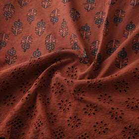 Natural Dyed Hand Block Print Ajrakh Cotton Hakoba Fabric 68