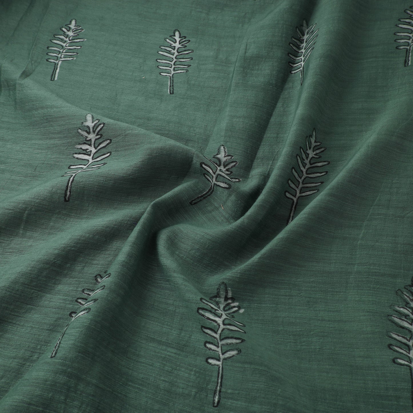 Akola Hand Block Printed Handloom Chanderi Slub Fabric 29