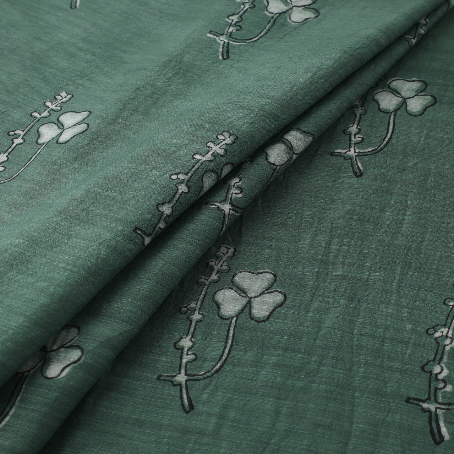 Akola Hand Block Printed Handloom Chanderi Slub Fabric 30