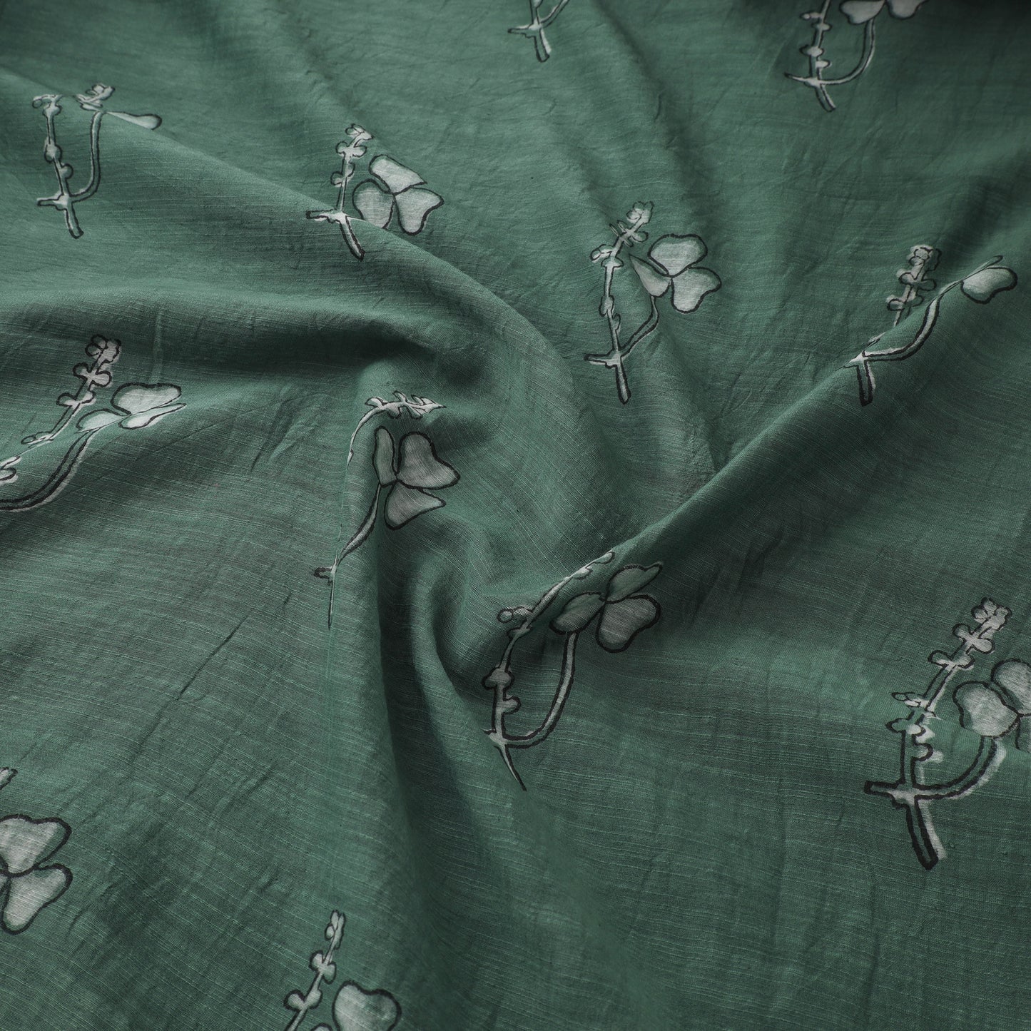 Akola Hand Block Printed Handloom Chanderi Slub Fabric 30