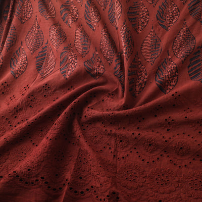 Natural Dyed Hand Block Print Ajrakh Cotton Hakoba Fabric 70