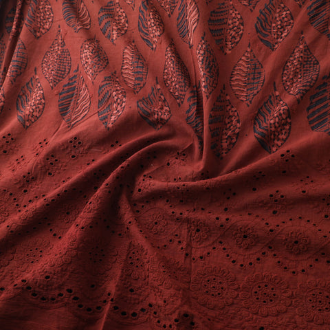 Natural Dyed Hand Block Print Ajrakh Cotton Hakoba Fabric 70