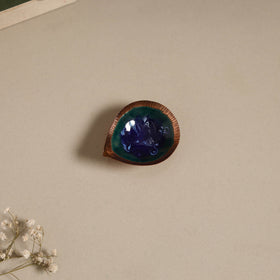 Copper hand-hammered enamel work diya 05 - handcrafted