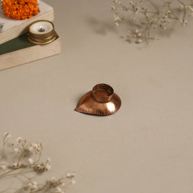 Copper hand-hammered enamel work diya 05 - handcrafted