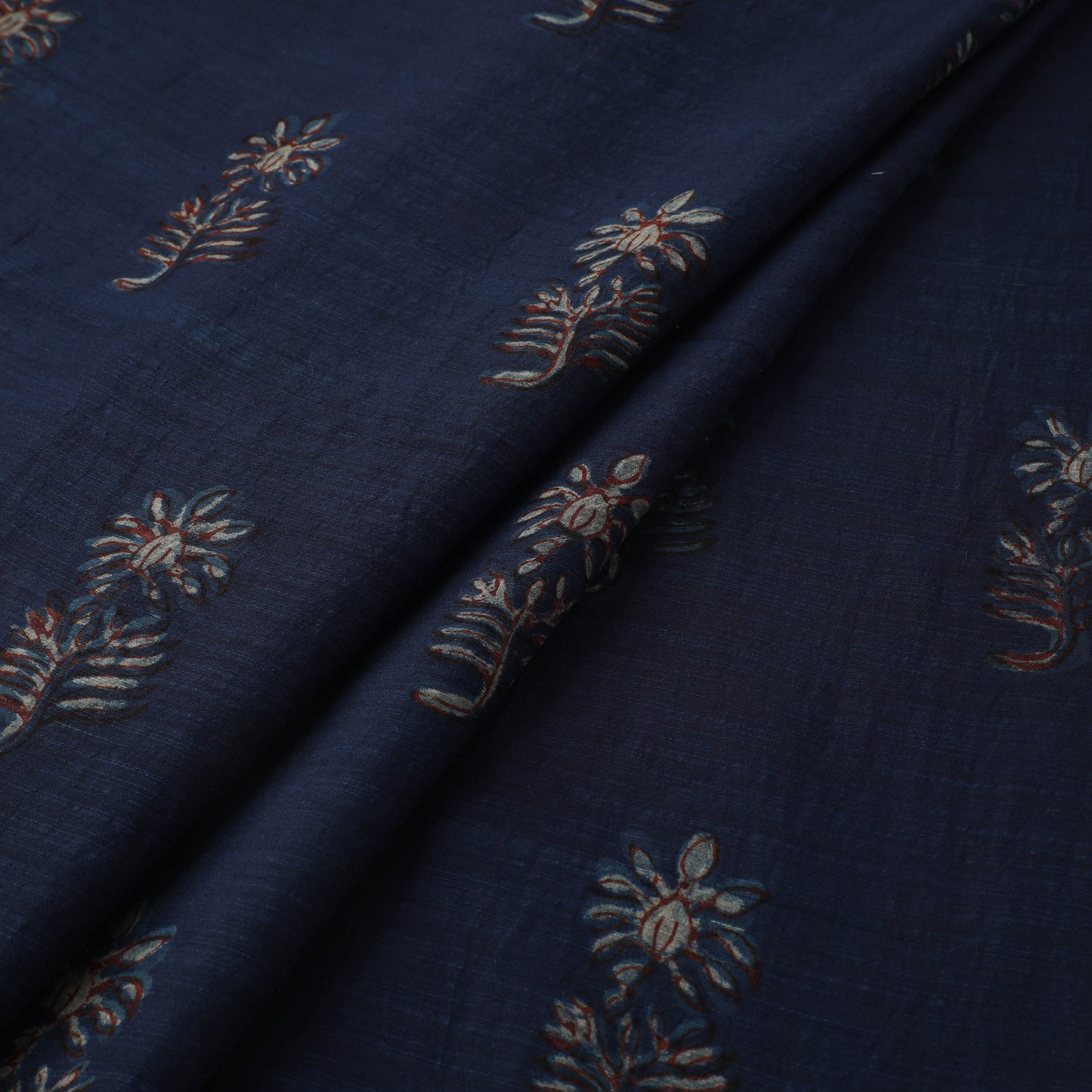 Akola Hand Block Printed Handloom Chanderi Slub Fabric 31