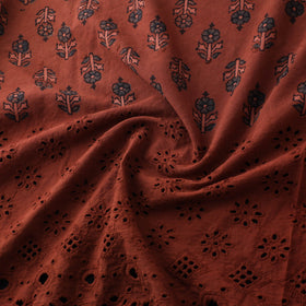 Natural Dyed Hand Block Print Ajrakh Cotton Hakoba Fabric 73