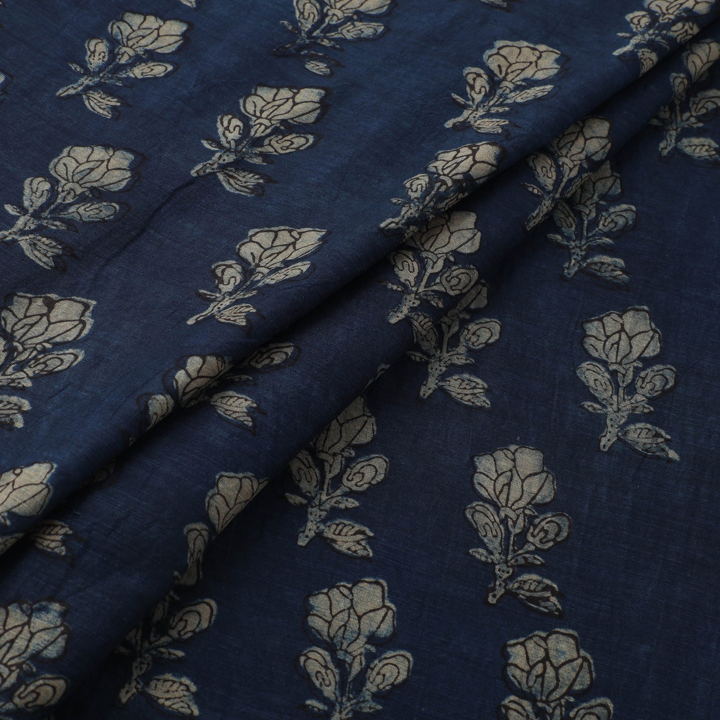 Akola Hand Block Printed Handloom Chanderi Slub Fabric 32