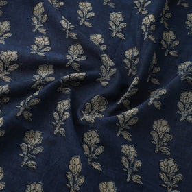 Akola Hand Block Printed Handloom Chanderi Slub Fabric 32