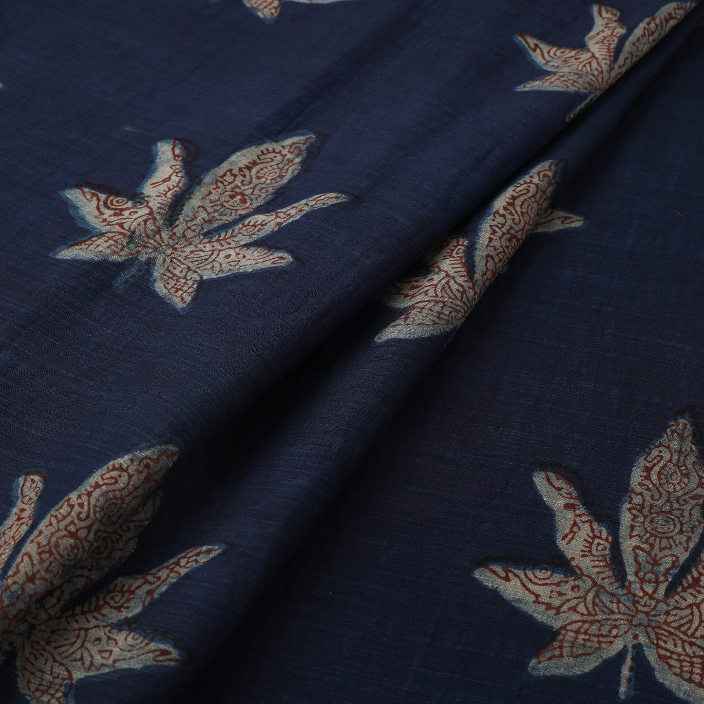 Akola Hand Block Printed Handloom Chanderi Slub Fabric 33