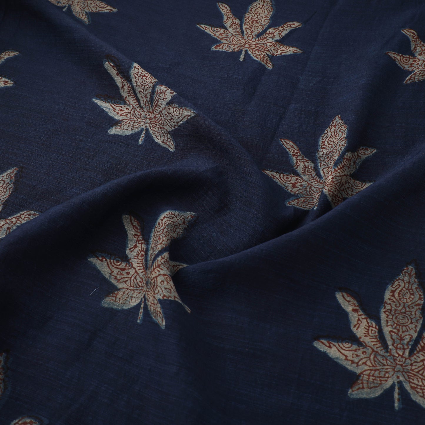 Akola Hand Block Printed Handloom Chanderi Slub Fabric 33