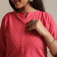 Pink - Jacquard Cotton Straight Kurta 21