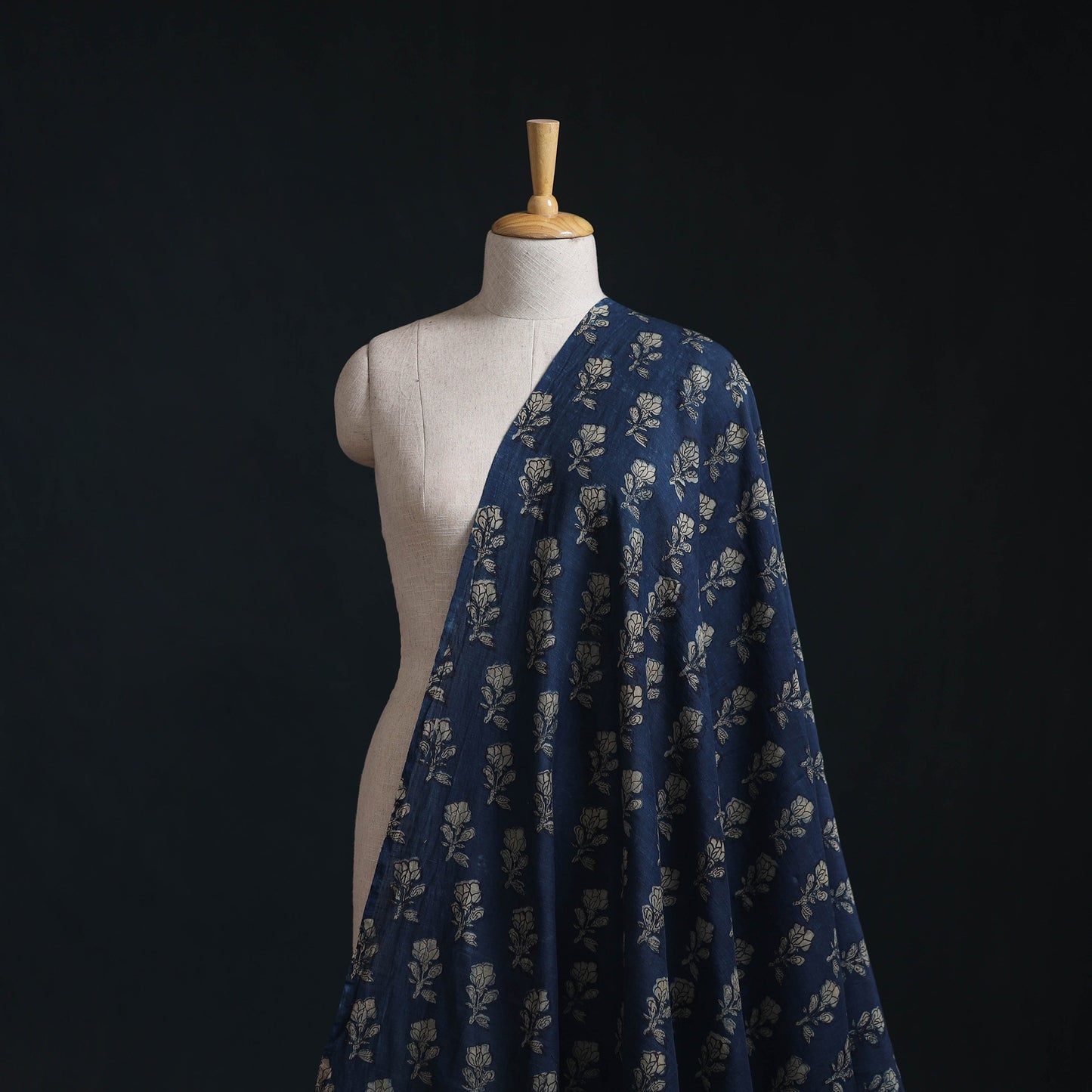 Akola Hand Block Printed Handloom Chanderi Slub Fabric 32