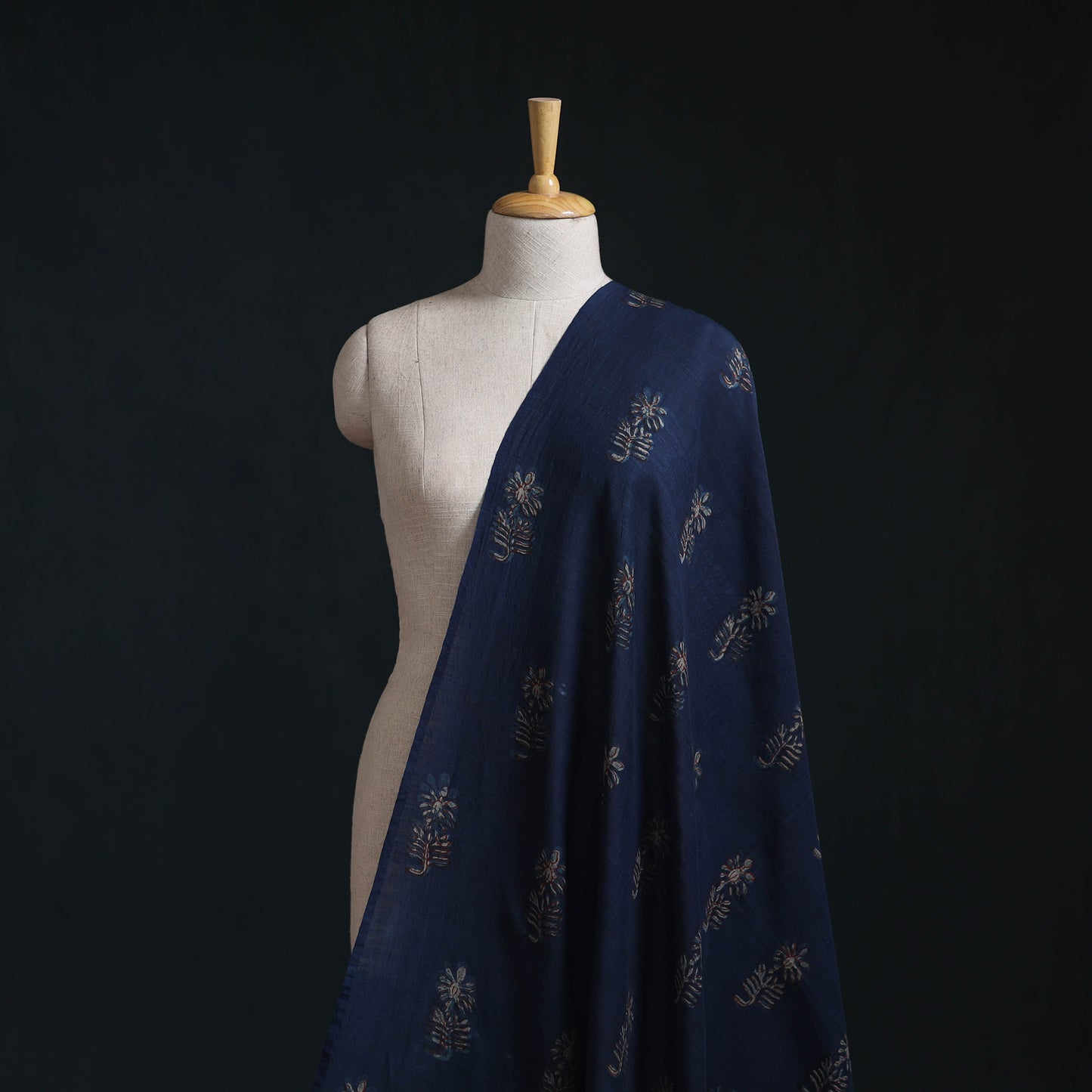 Akola Hand Block Printed Handloom Chanderi Slub Fabric 31