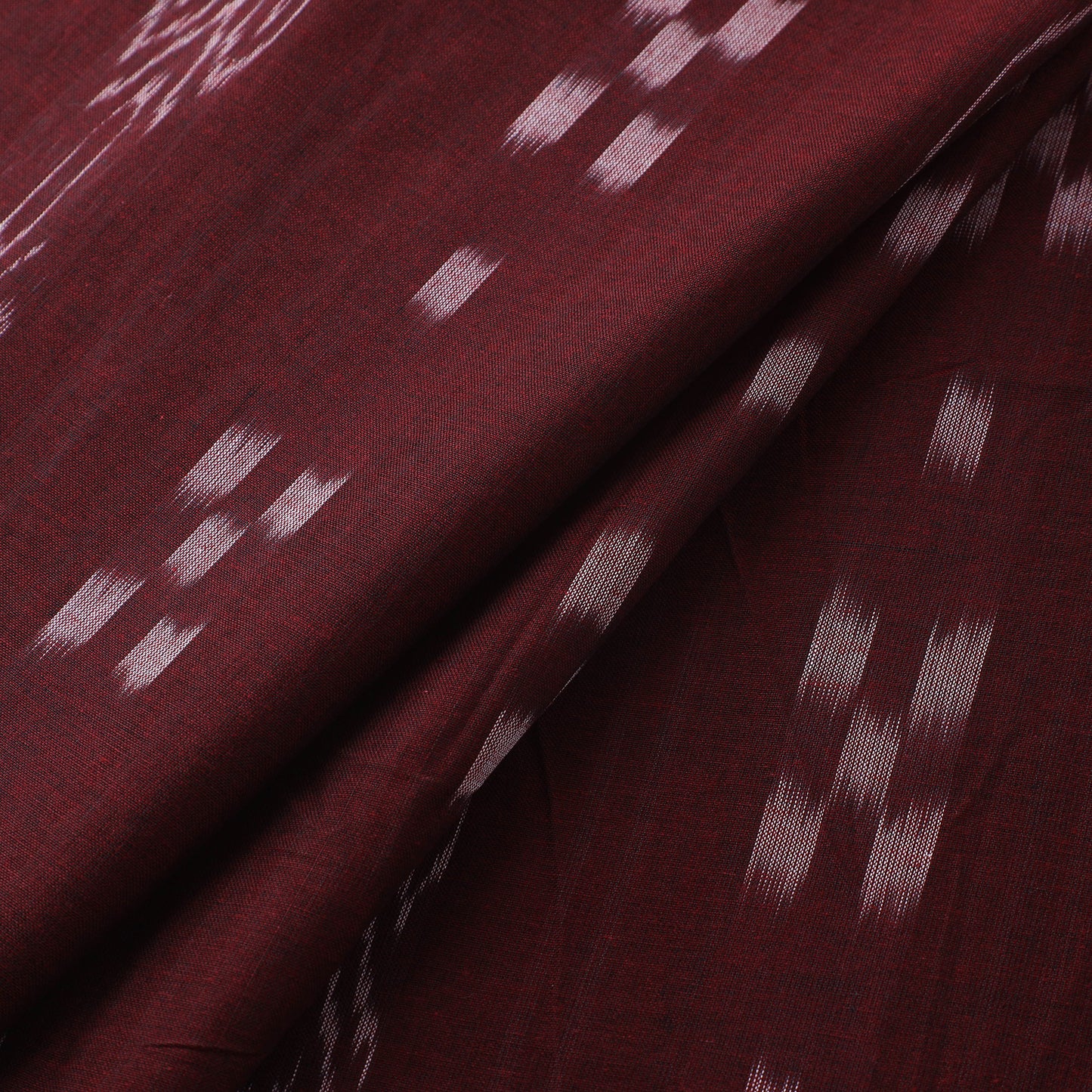 Maroon - Sambalpuri Ikat Handloom Cotton Fabric 03