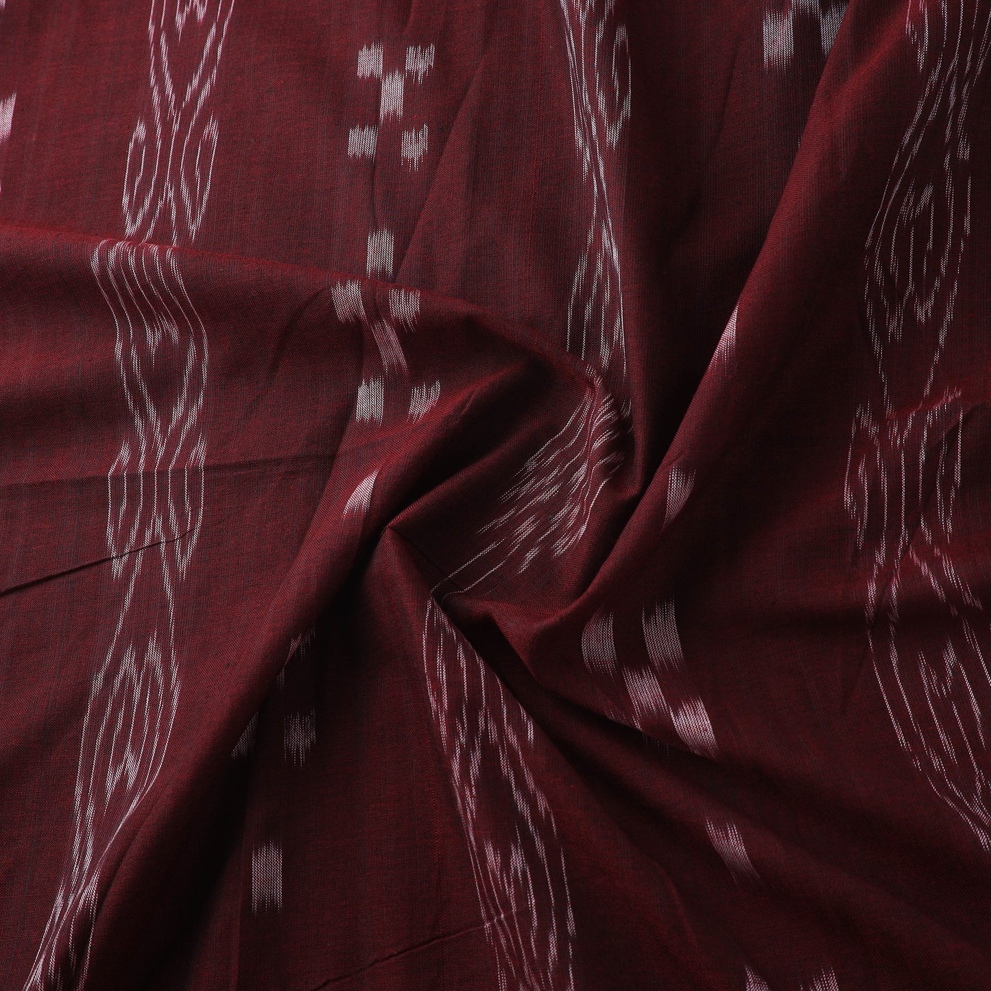 Maroon - Sambalpuri Ikat Handloom Cotton Fabric 03