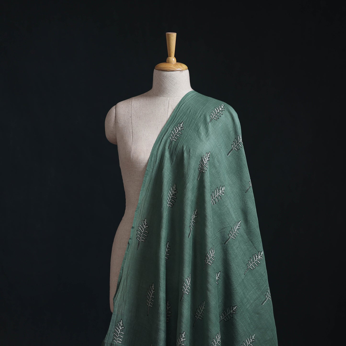 Akola Hand Block Printed Handloom Chanderi Slub Fabric 29