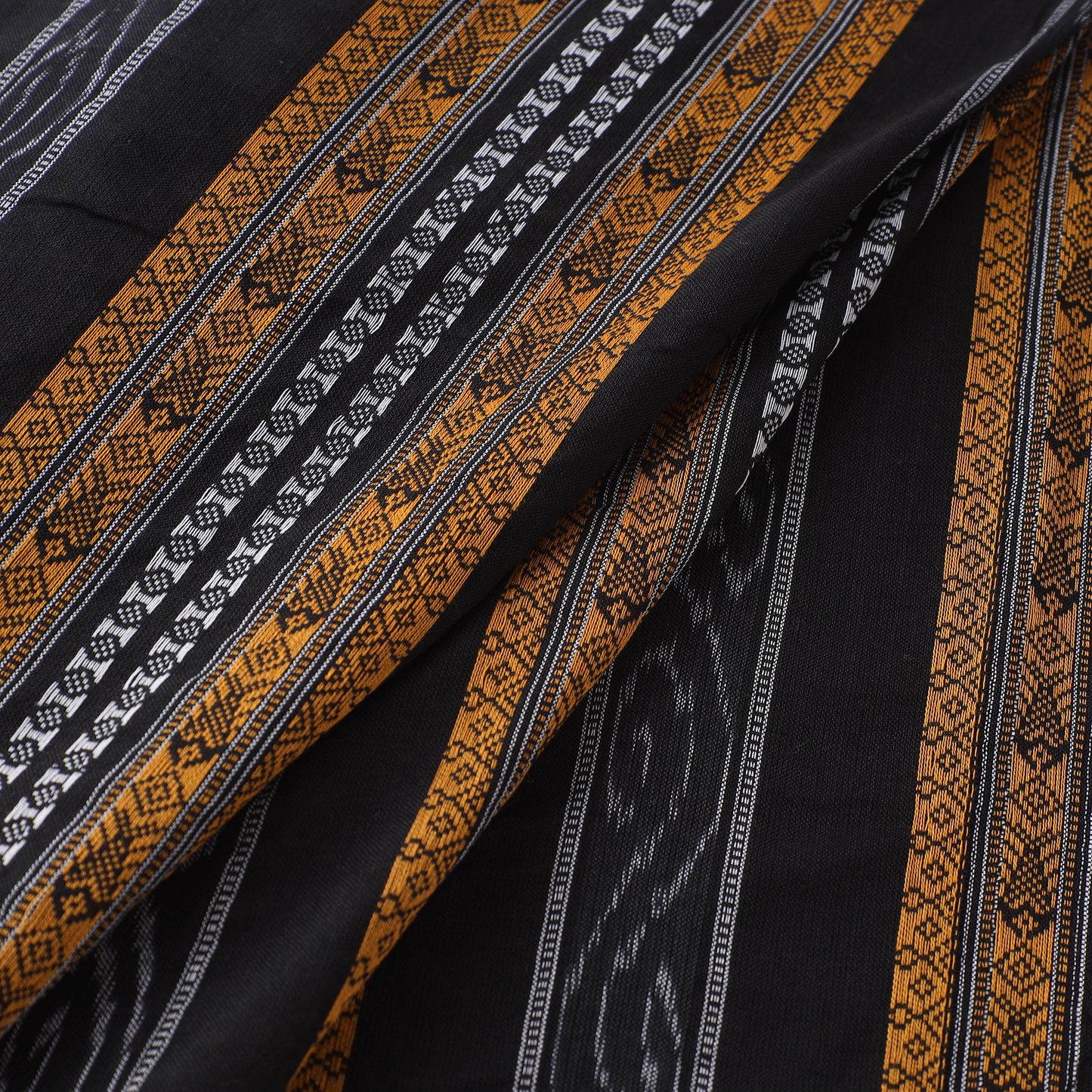 Black - Sambalpuri Ikat Handloom Cotton Fabric 05