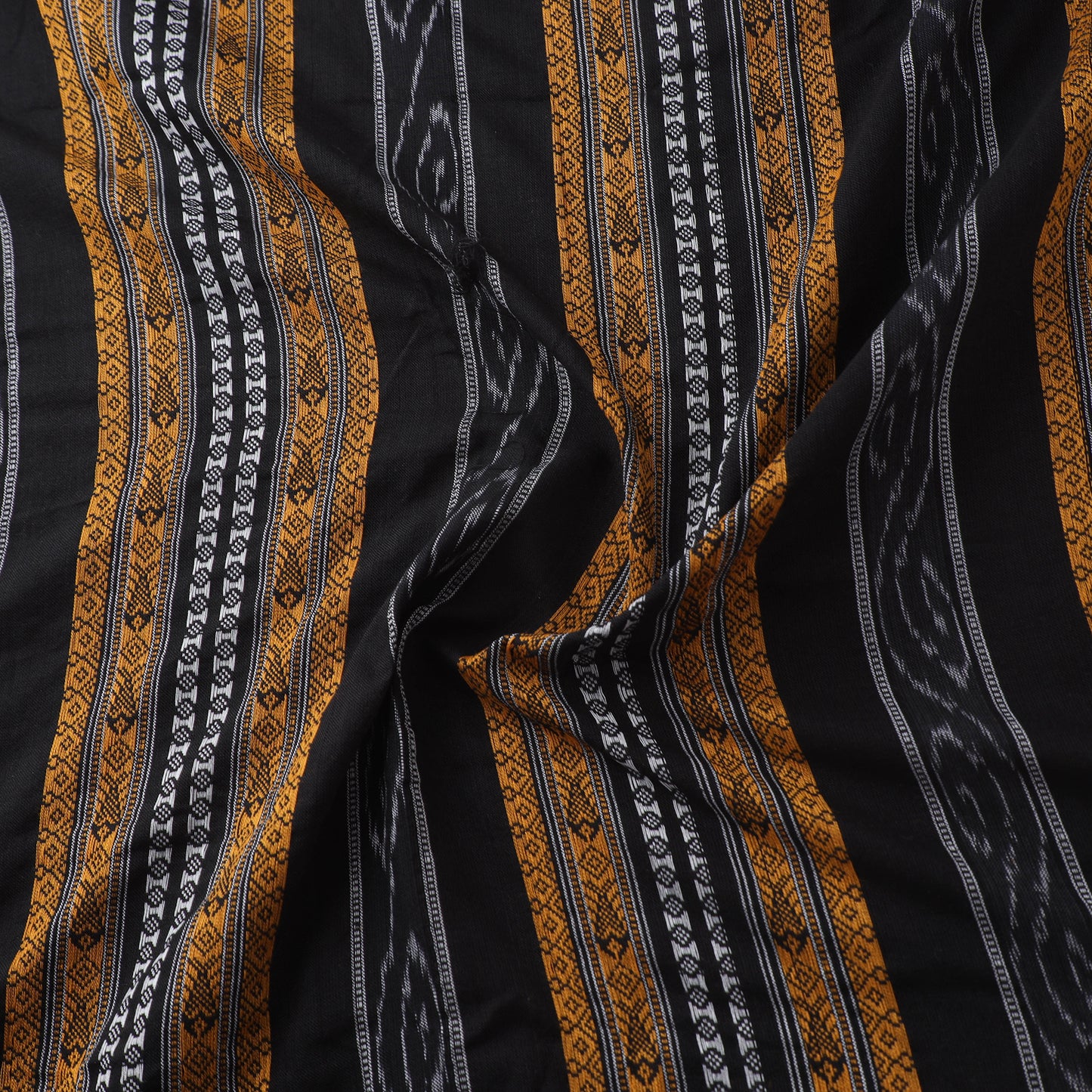 Black - Sambalpuri Ikat Handloom Cotton Fabric 05