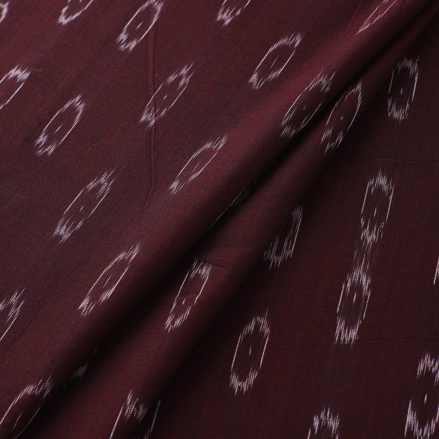 Maroon - Sambalpuri Ikat Handloom Cotton Fabric 06